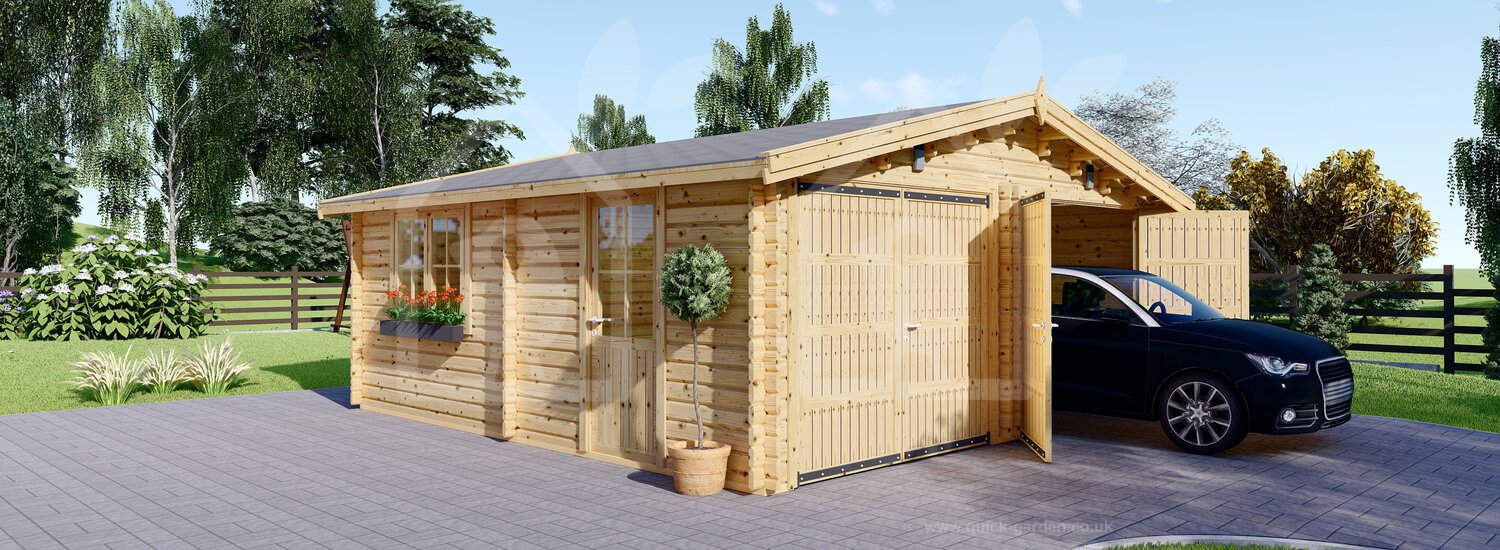 Double garage wooden deals