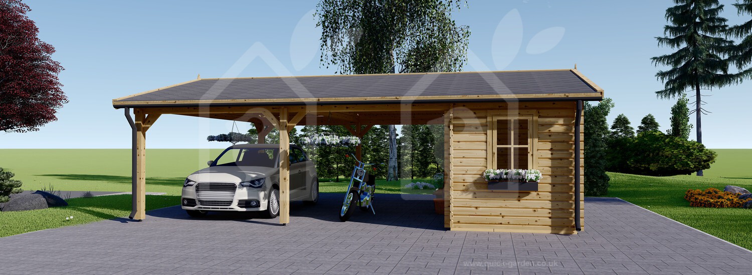 Carport Double with shed 20x25 wood free delivery US