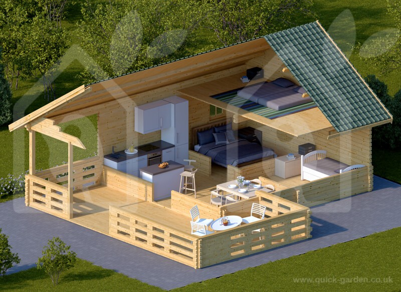 Loft cabin ALEX 20' x 20'