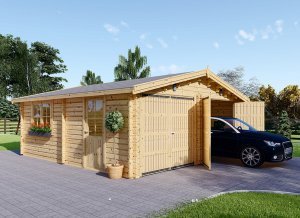 Wooden garage Double 23 x 23 