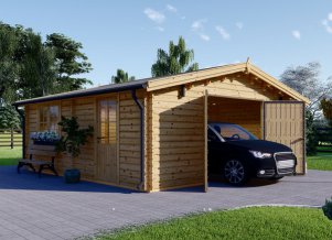 Single Carport with Gable Roof - Wooden Carports - Statek Wood