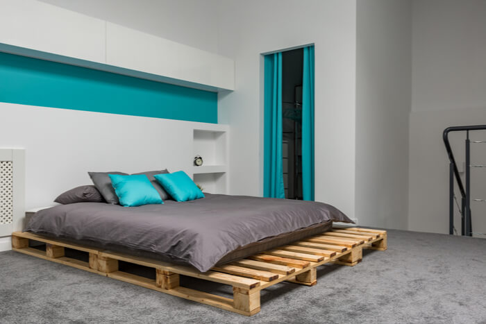 Pallet Beds in a log cabin!