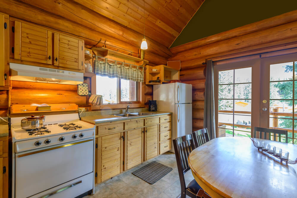 Install A Small Kitchen In Log Cabin