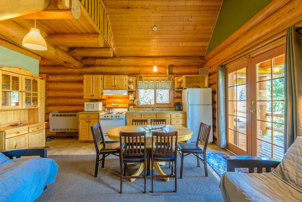 How to Install a Small Kitchen in a Log Cabin